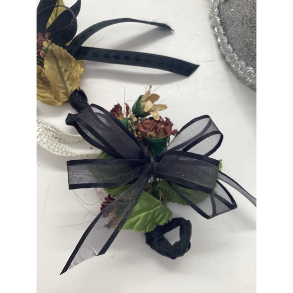 Brown Suede Sz 8 Skirt + Top Day of The Day Costume Mask Hair Clips Halloween - Picture 8 of 14